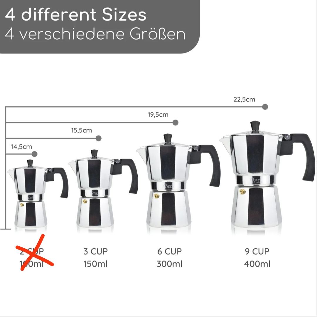 Espressokocher (Keine Induktion)  2 - 9 Tassen