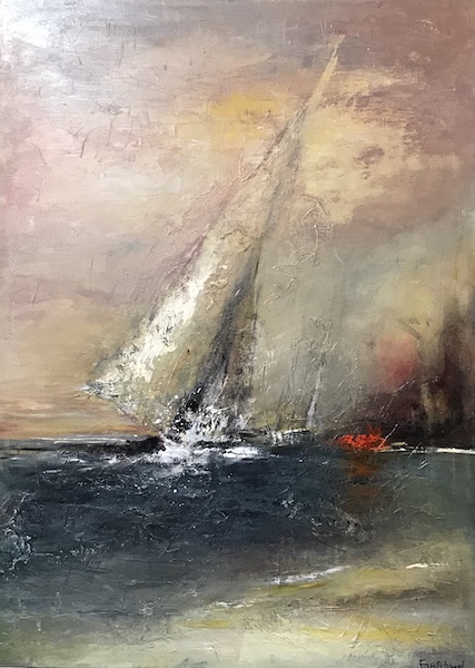 "Voile" Acrylique sur toile 100x73 cm