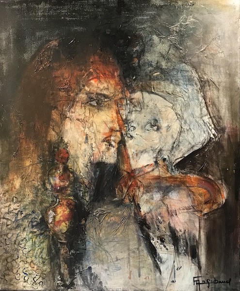 "Amour" Acrylique sur toile 46x55 cm