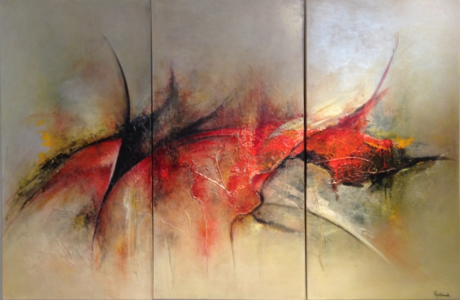 Acrylique sur toile Triptyque 100x50 cm x 3