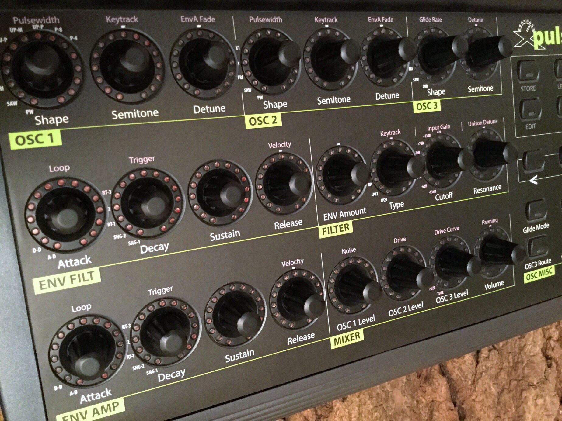 Waldorf Pulse 2, Controller Overlay mxpand • Overlays for synths & more