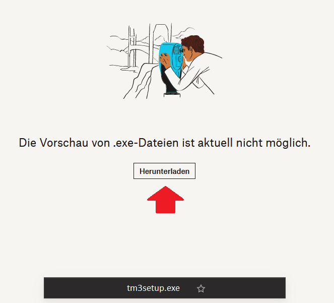 Meldung, dass keine Vorschau von .exe-Dateien möglich ist