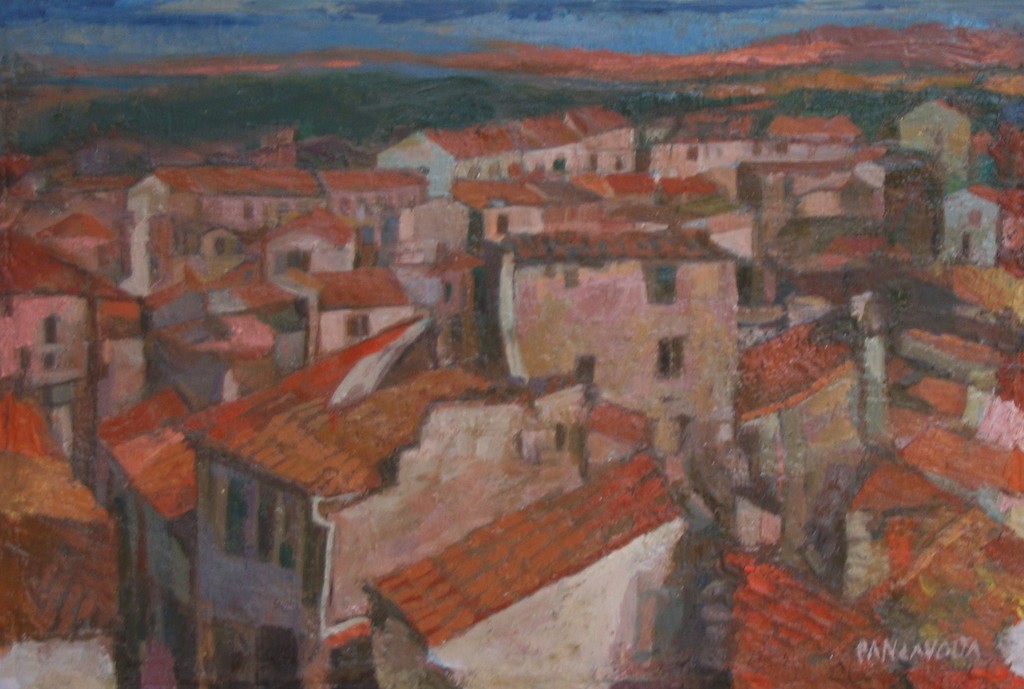 Carlo Panzavolta, Paesaggio, 2008, cm. 30 x 21.