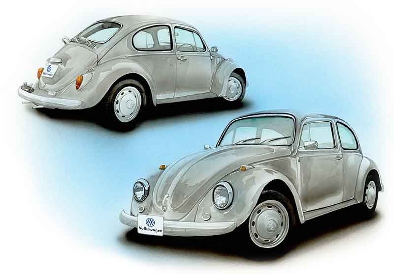 Volkswagen Beetle プロイラストレータが描くリアルなイラストです Volkswagen Beetle プロイラストレータが描くリアルなイラストです