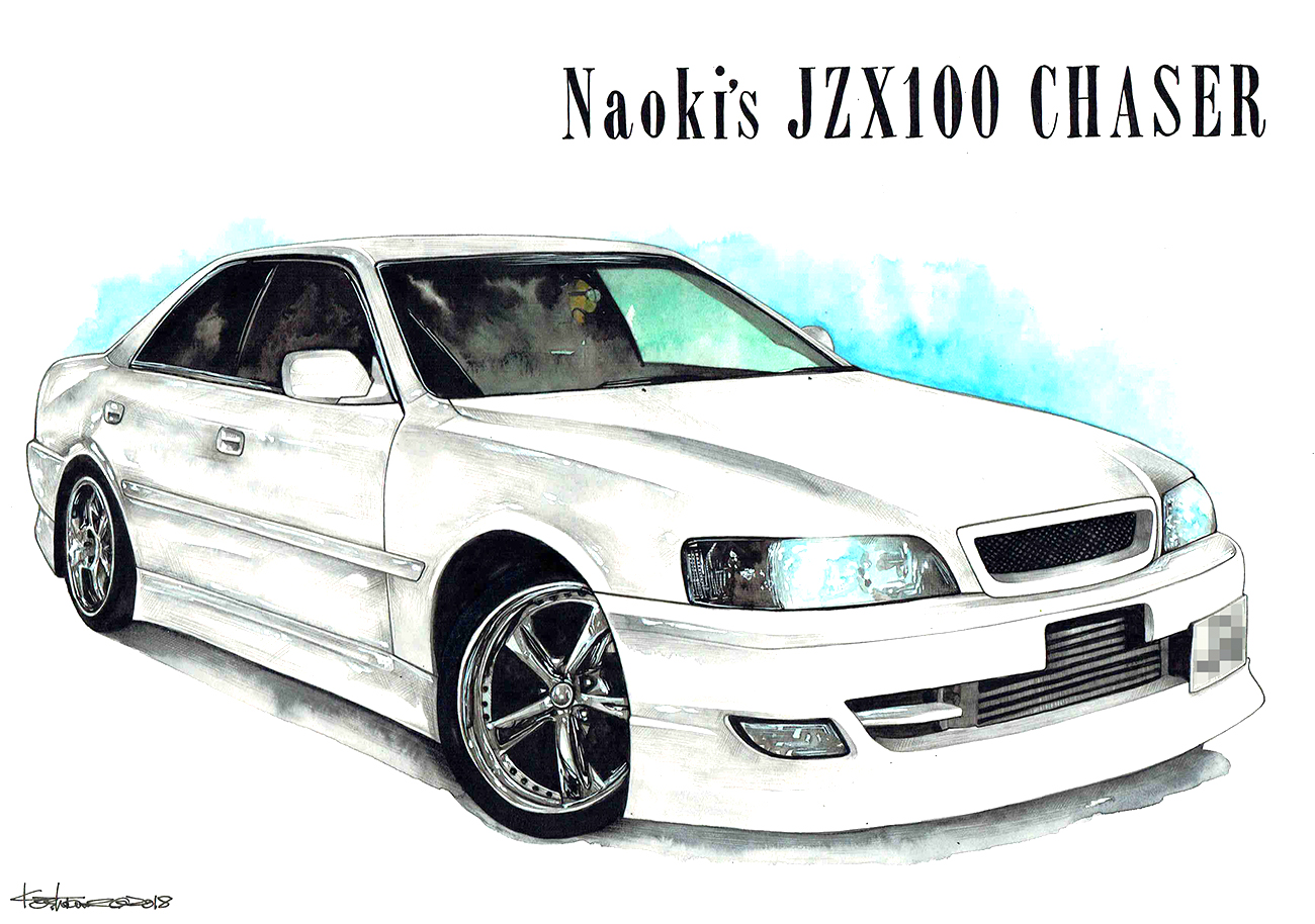 Toyota Chaser プロのイラストレータが描くリアルな手描きイラストです
