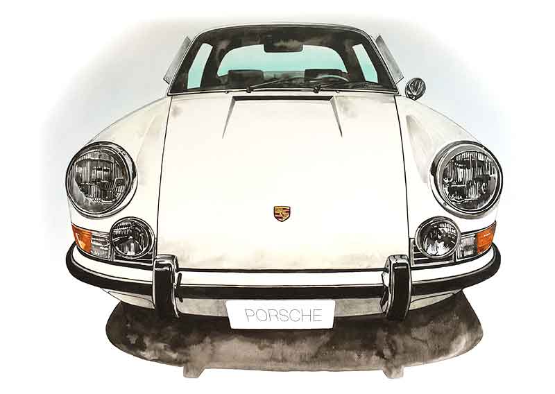 Narrow Porsche911 - プロイラストレーターがオーダー制作します