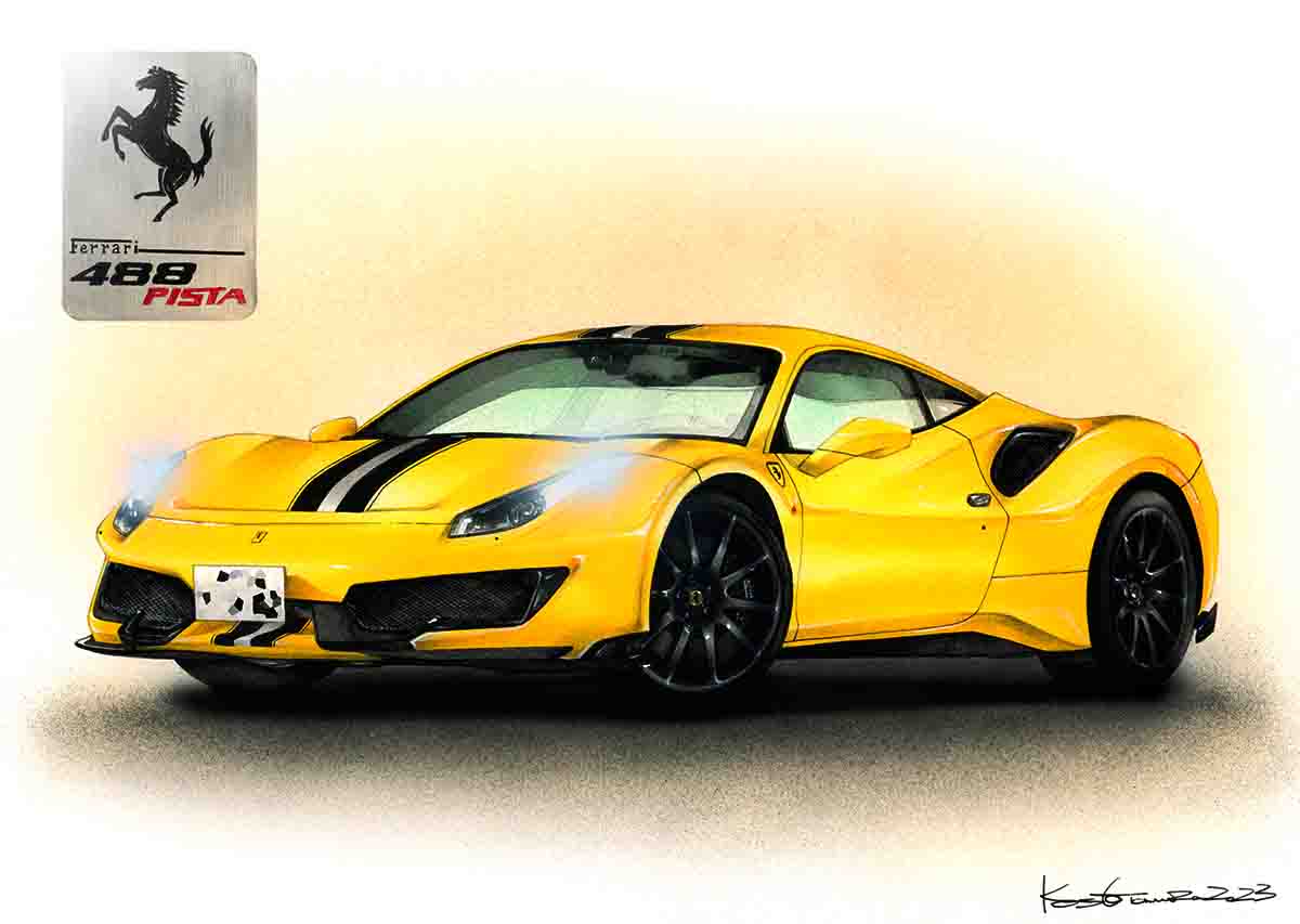 Ferrari488PISTA - プロイラストレーターがオーダー制作します