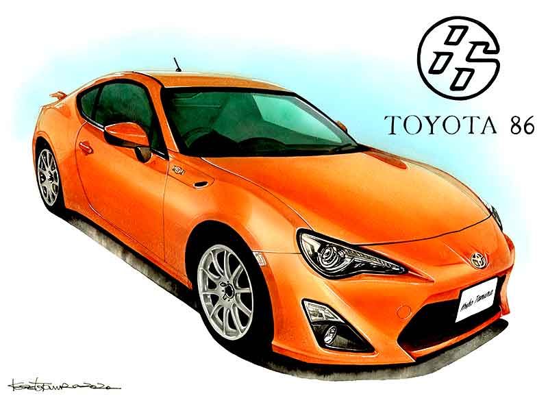Toyota86 プロのイラストレータが描くリアルな手描きイラストです