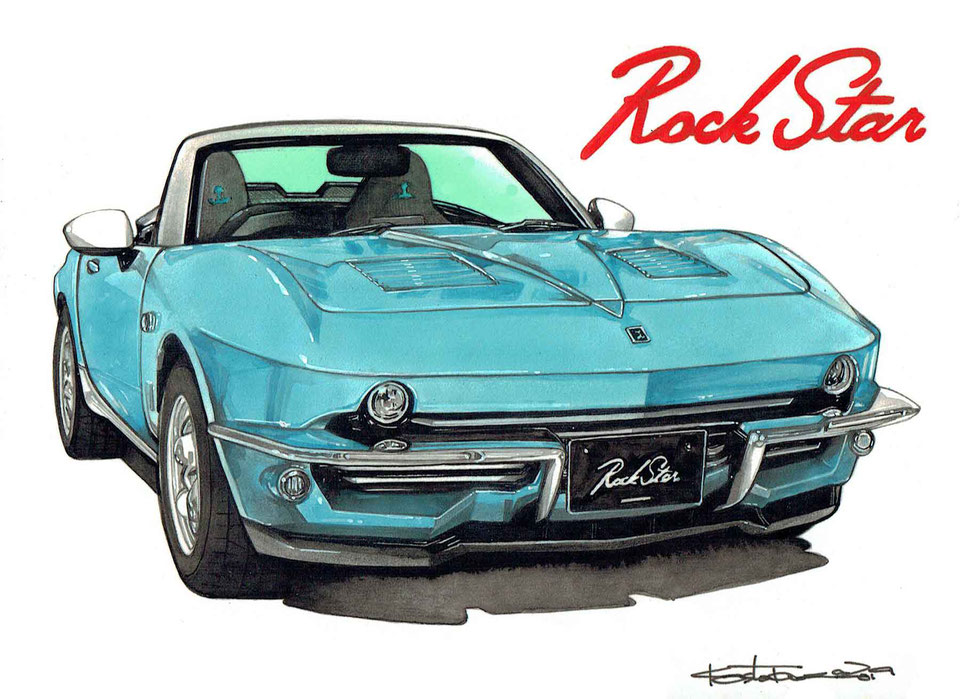 光岡ロックスターの手描きイラスト