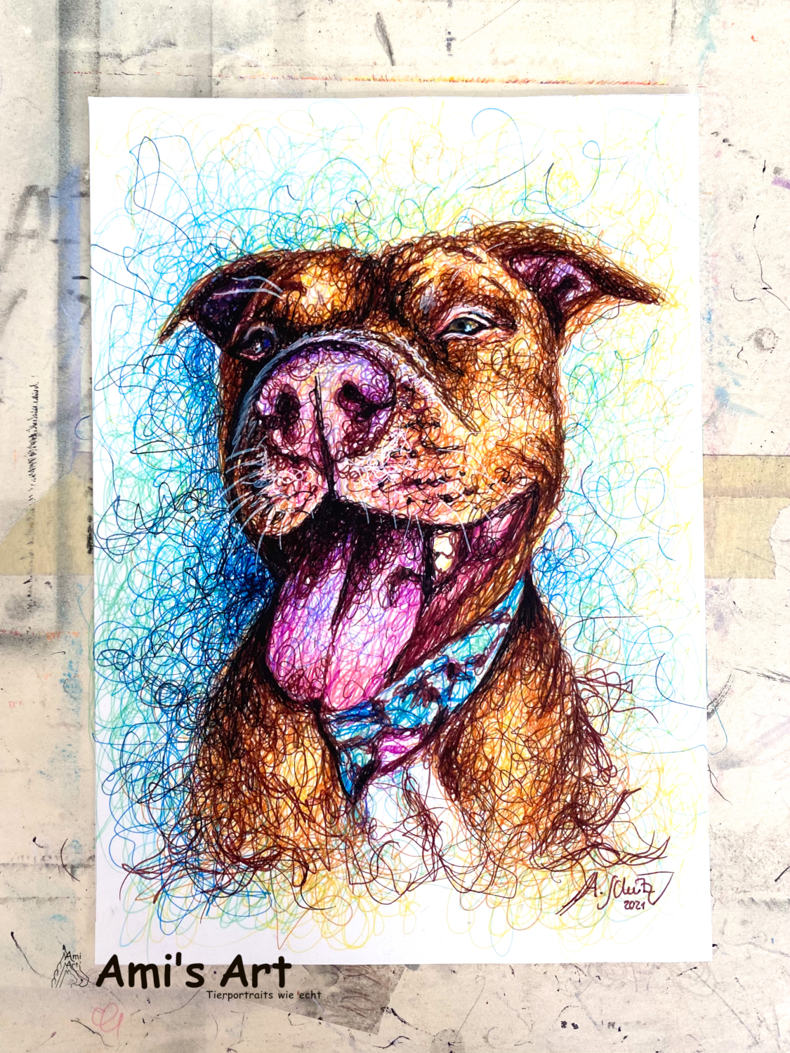 Diesel, Regenbogenskizze, A5. 