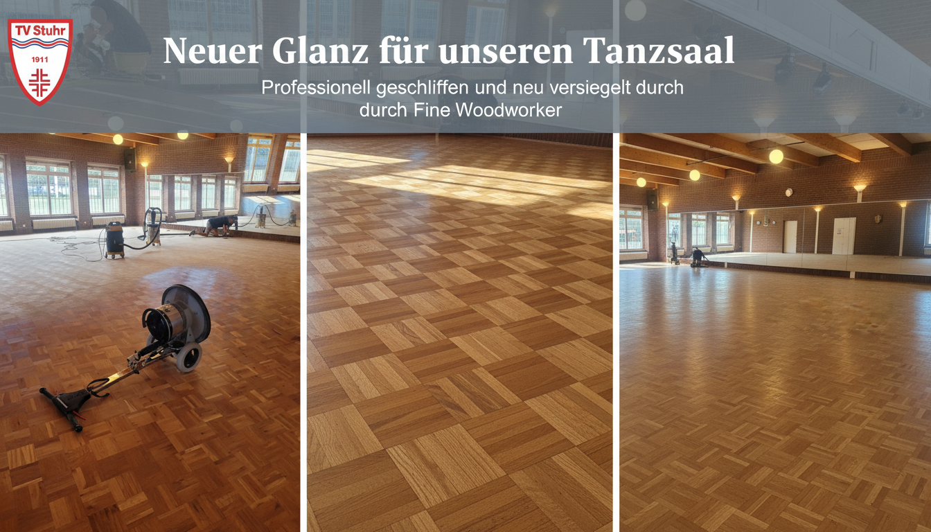Neuer Glanz für unseren Tanzsaal – Unser Parkett erstrahlt wie neu!