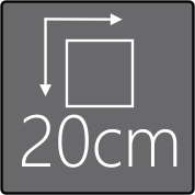 Das Spiegelelement hat eine Gesamtgröße von 20x20cm