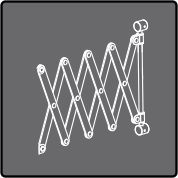 Dieser Spiegel verfügt über einen ausziehbaren Scherenarm