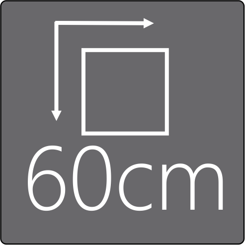 Die Einbauregendusche hat ein Außenmaß von 60x60cm