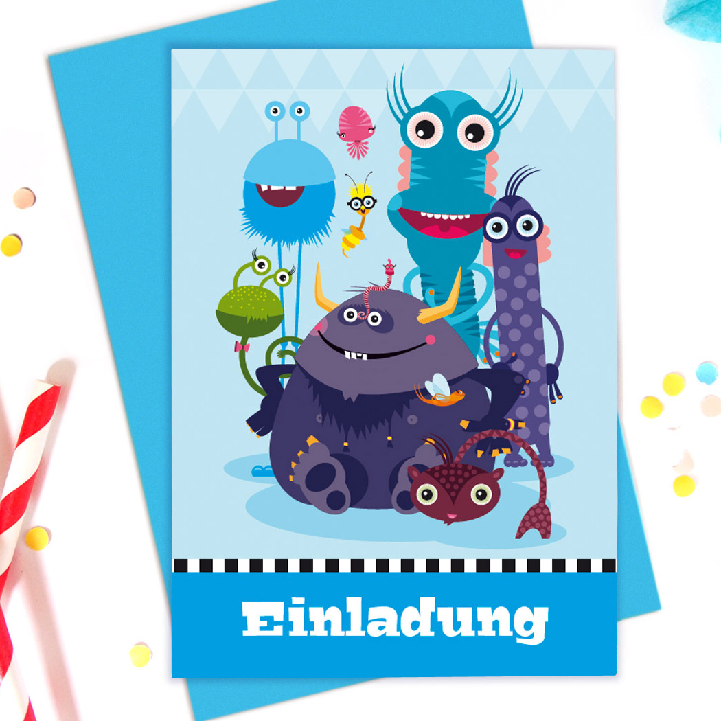 Monster Party Deko Und Einladungen Fur Den Kindergeburtstag Pia Kolle Designerin Und Illustratorin Aus Koln Shop Fur Geschenke Zur Geburt Und Taufe Kinderzimmerbilder Deko Und Einladungen Fur Den Kindergeburtstag