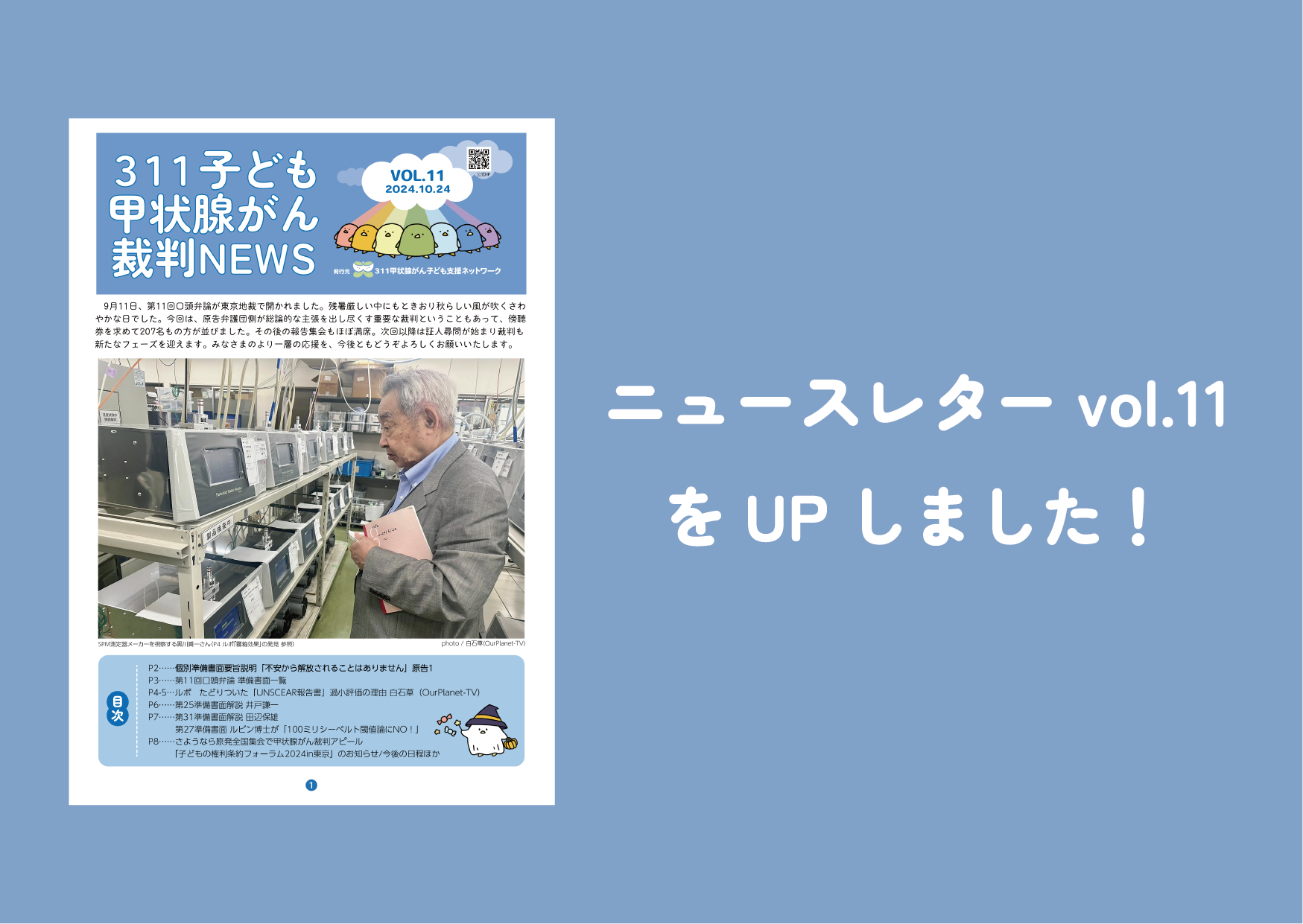 ニュースレターvol.11をUPしました