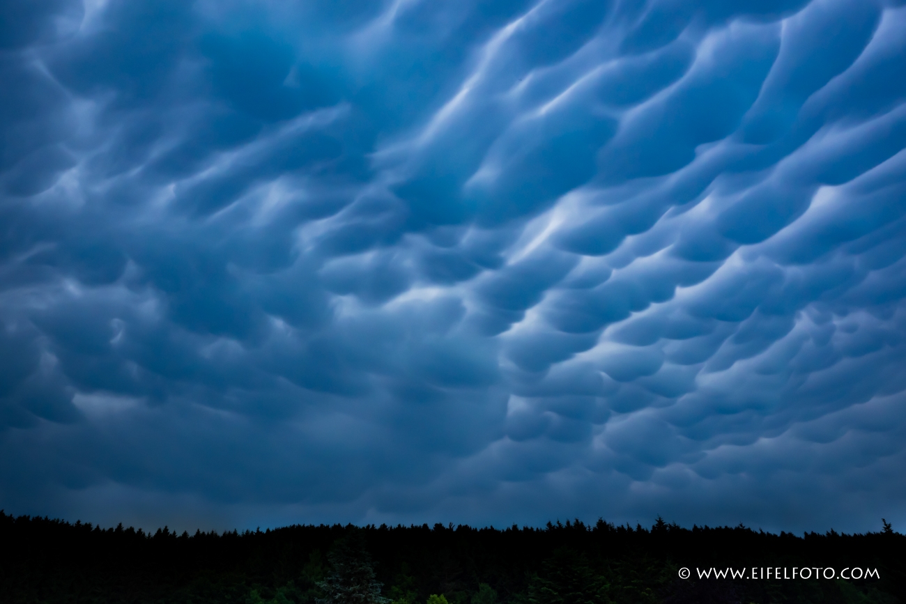   Mammatus clouds  - Energie pur. Sie gelten als Vorboten von extrem starken Unwettern.