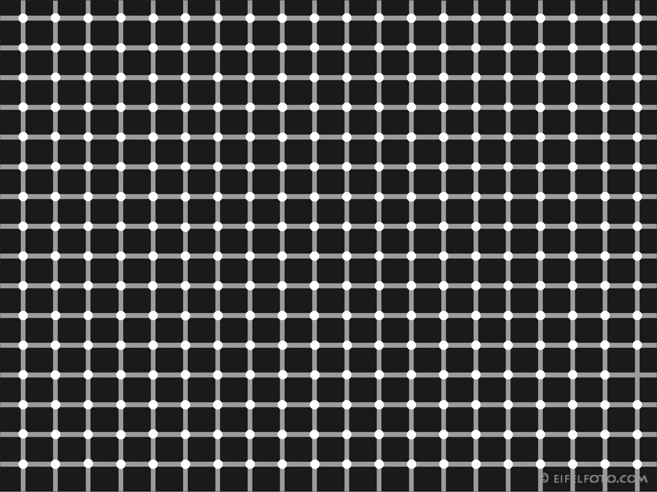 optical illusion. Eine optische Täuschung bei welcher die einzelnen Punkte in Bewegung scheinen.