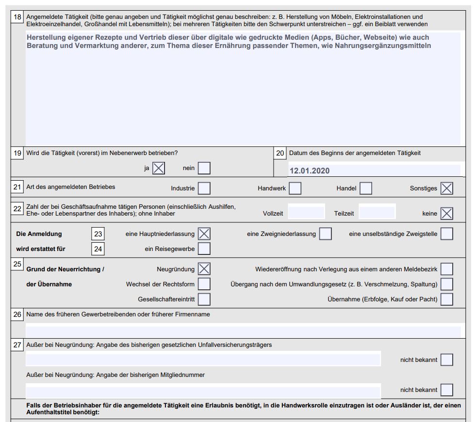 Anleitung - so startest du dein Nebengewerbe inkl. ausgefülltem Gewerbeschein - eat | app | live