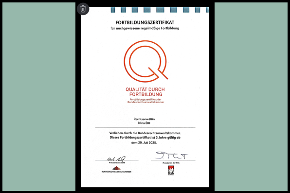 Fortbildungszertifikat erhalten