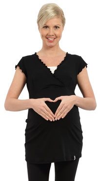 short sleeve maternity tunic black