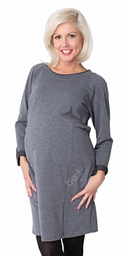 grey maternity dress long sleeve made in europe