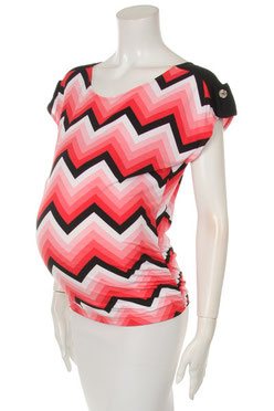 red, black, white maternity top
