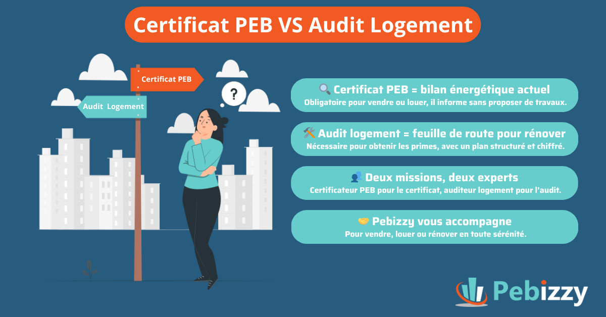 Audit logement et certificat PEB : quelles différences ?