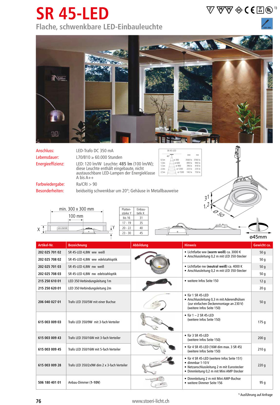 Einbauleuchten für Decken - Störi Licht AG - Beleuchtungstechnik