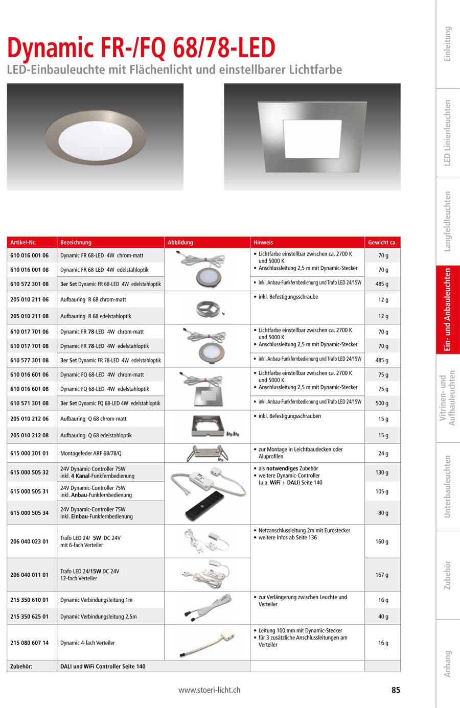 Einbauleuchten für Decken - Störi Licht AG - Beleuchtungstechnik