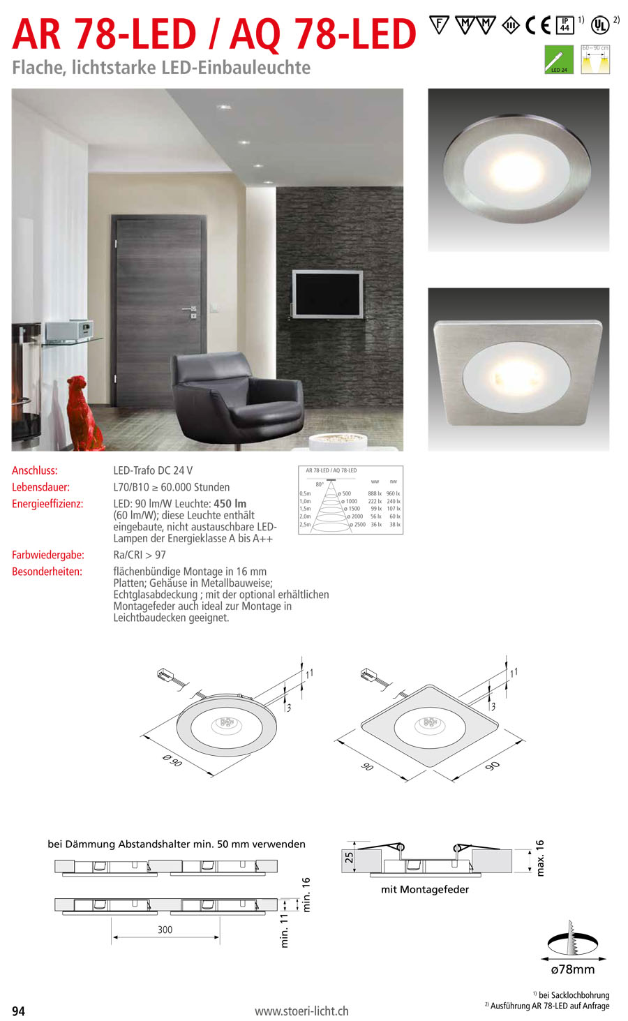 Einbauleuchten für Decken - Störi Licht AG - Beleuchtungstechnik