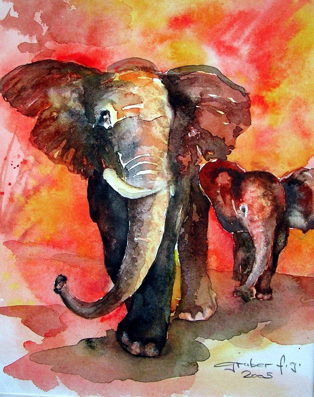 aquarell - elefant 1