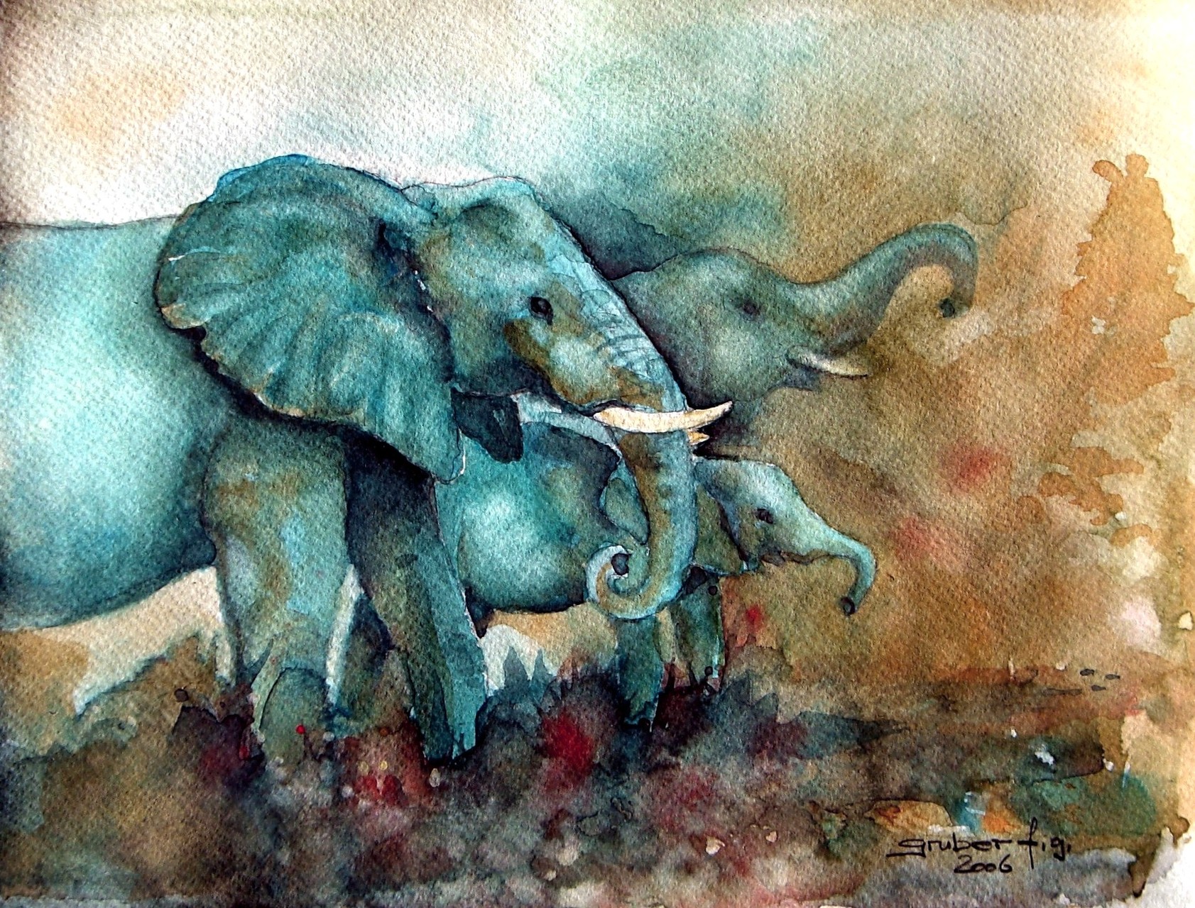 aquarell - elefant 2