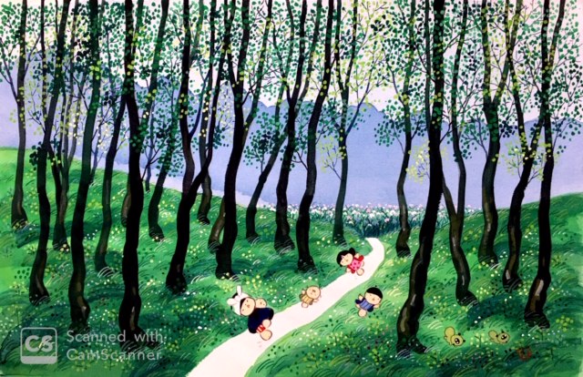 カッコウの鳴く朝 わらべのいる風景｜池原昭治画集 池原昭治氏画集