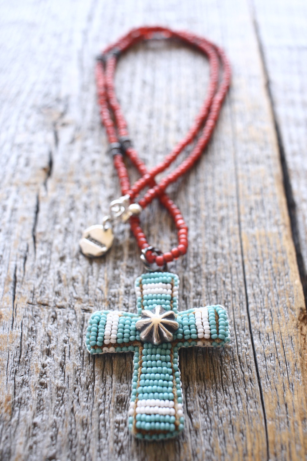 Beaded Cross Pendant Top