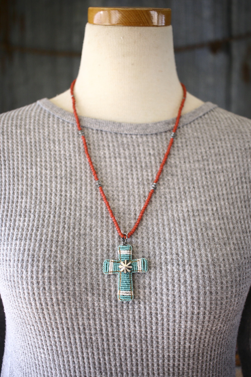 Beaded Cross Pendant Top