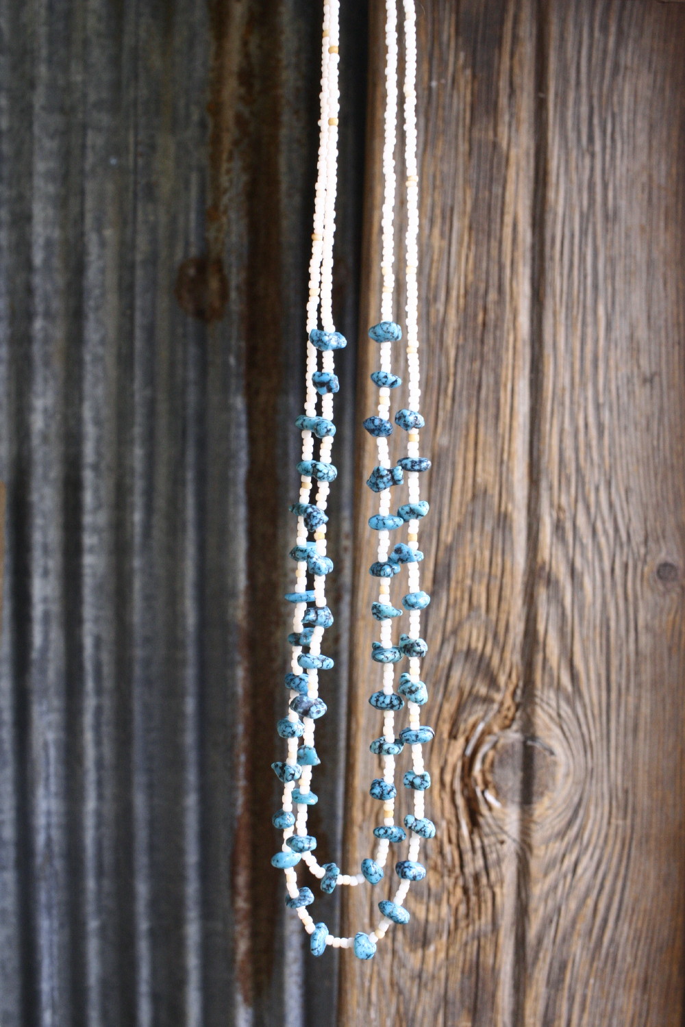 kingman turquoise vintage beads necklace