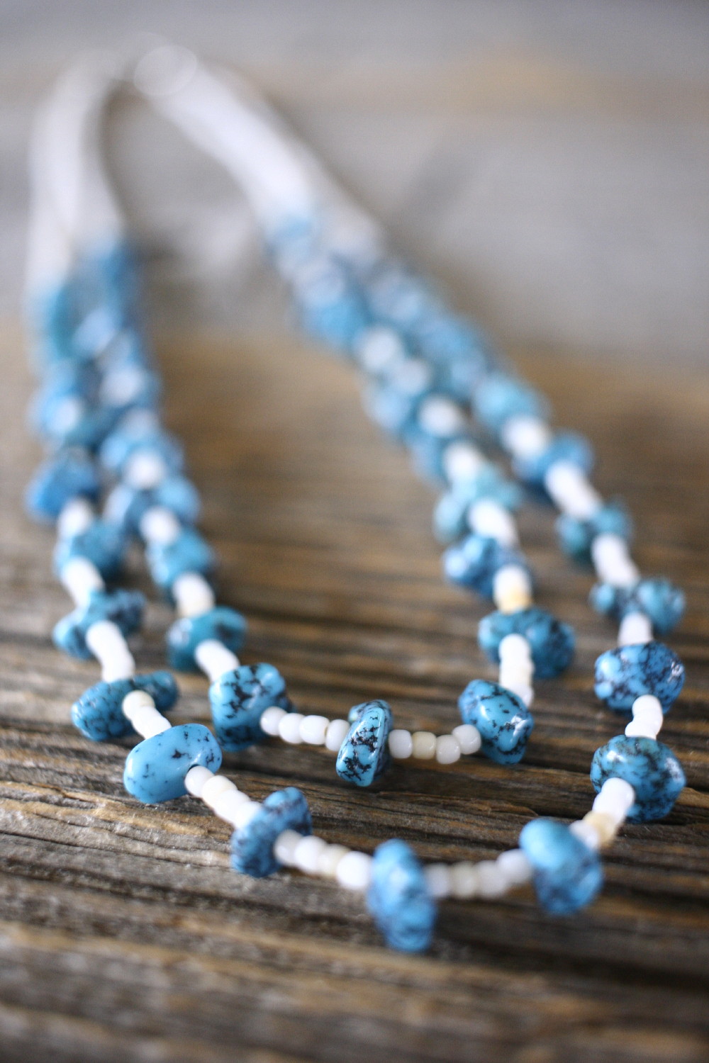 kingman turquoise vintage beads necklace