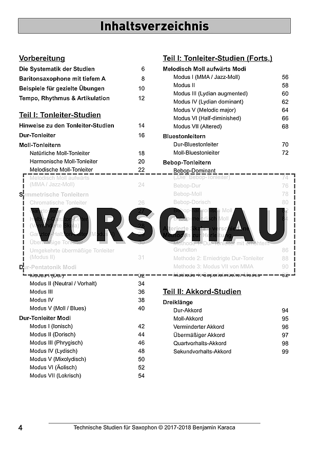 Technische Studien für Saxophon © 2017-2018 Benjamin Karaca