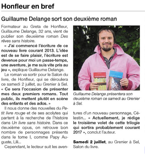 Article Ouest-France 2 juillet 2016