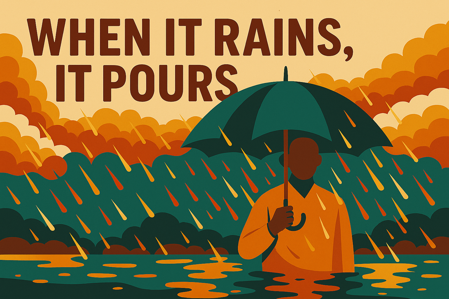 「When it rains, it pours」ってどういう意味？英語のイディオムを学ぼう！ ☆草津市からも近い！大津市瀬田駅前の子どもと大人の英会話教室