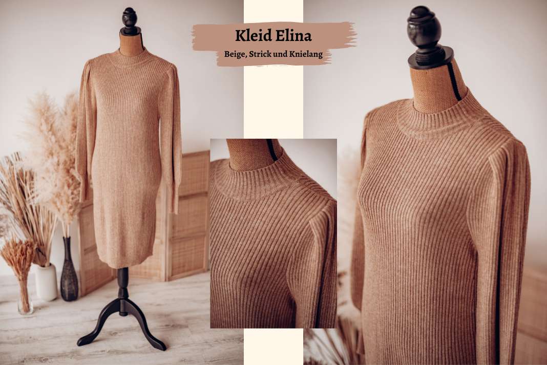 Srickkleid in Beige