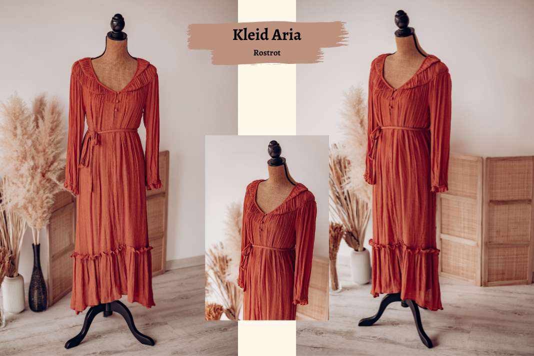 Kleid in Rostrot