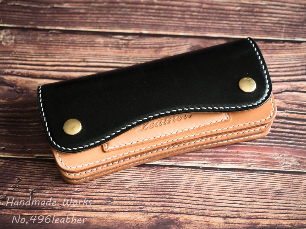 ロングウォレット】 - No,496 leather ロングウォレット】 - No,496 leather