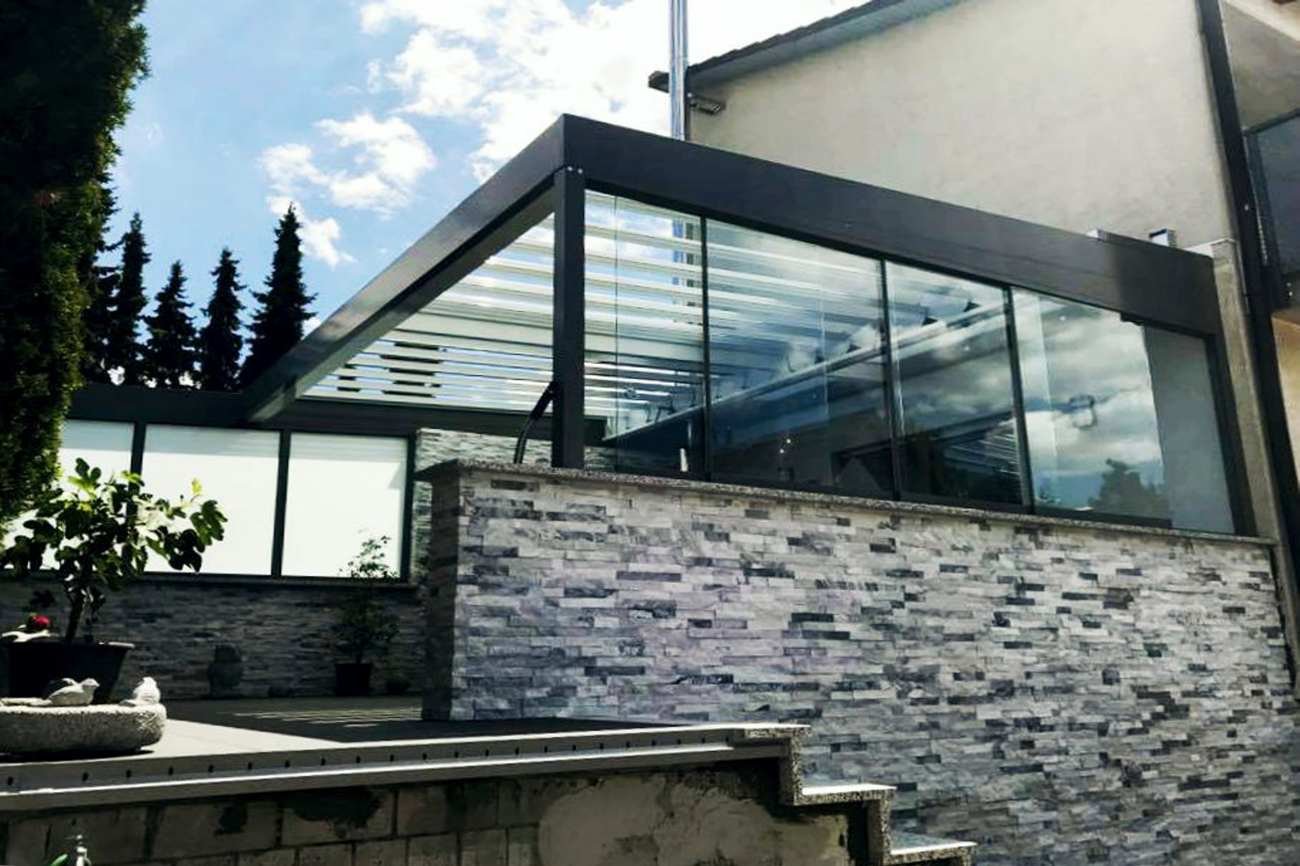 Glas Lamellen Vorführung - Meni mein-niveau bewegliche Glas