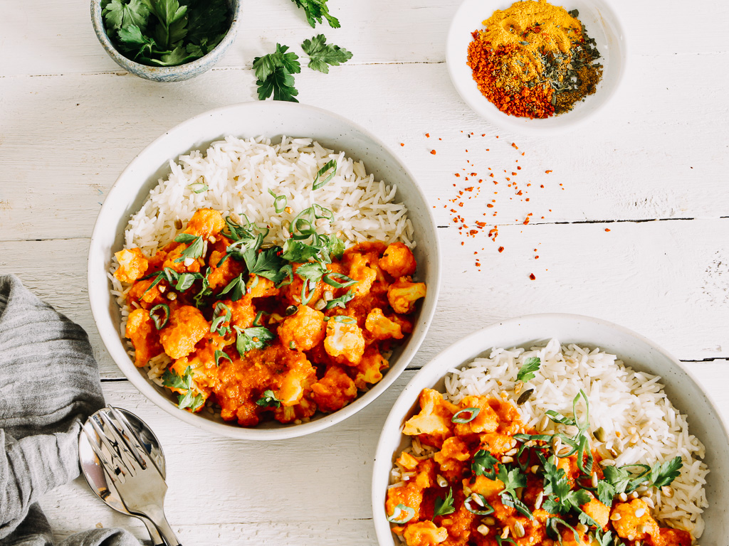 Schnelle, vegetarische Tikka Masala mit Blumenkohl