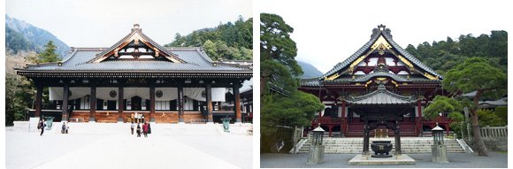 日蓮宗総本山 身延山久遠寺の本堂と祖師堂