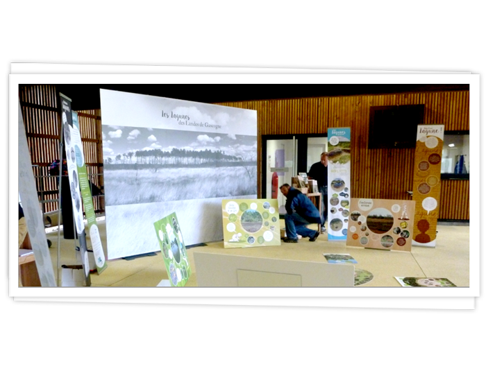 Inauguration du stand avec le Conseil Départemental et l'Agence de l'Eau au Collège de Labrit.