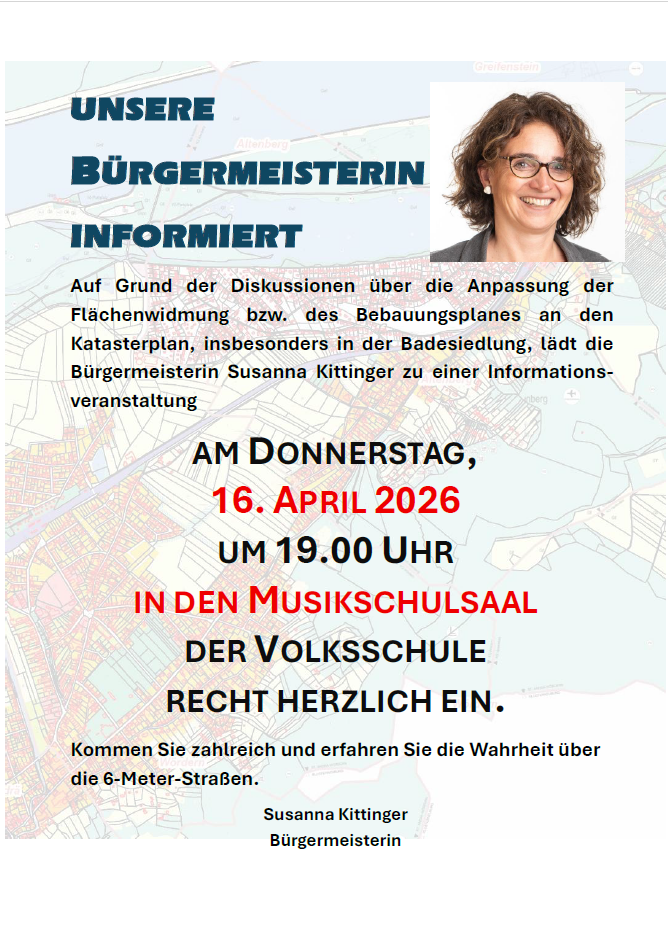 UNSERE BÜRGERMEISTERIN INFORMIERT