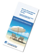 Download einer Informationsschrift über Vorbeugung und Management von Zahnproblemen im Urlaub